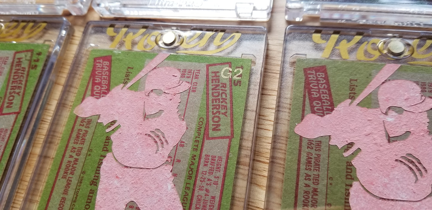 Baseball card art by Matthew Lee Rosen (aka Matthew Rosen) - Rickey Henderson Rookie Card
