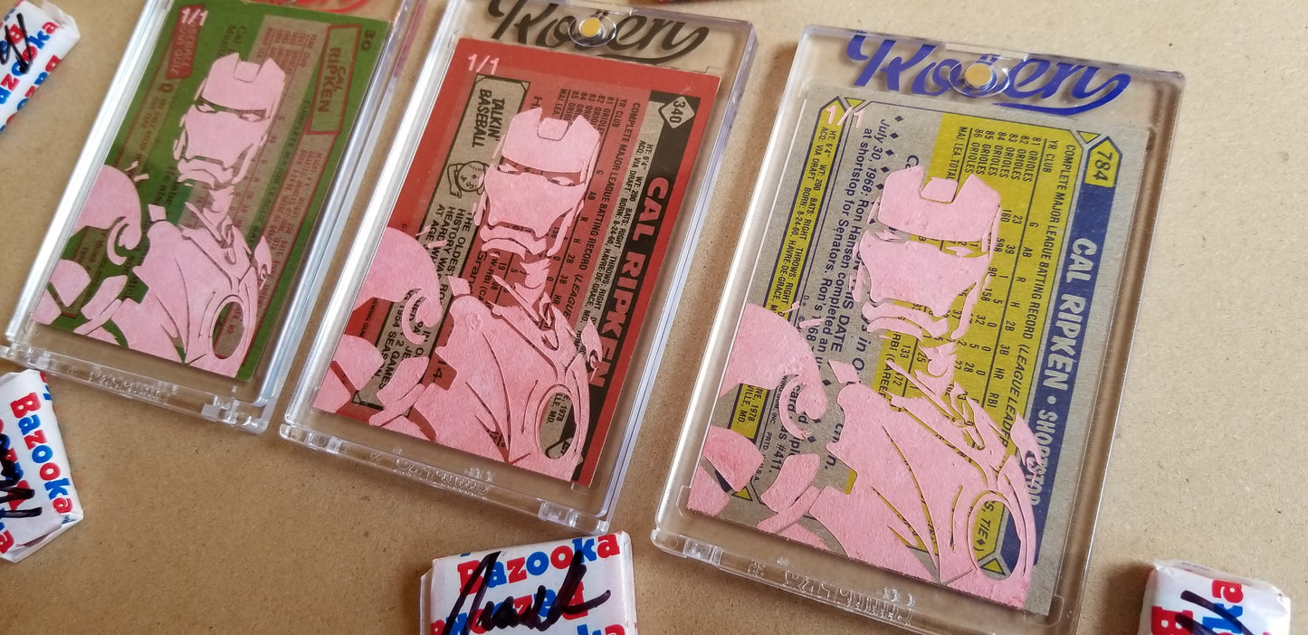 Baseball card art by Matthew Lee Rosen (aka Matthew Rosen) - Cal Ripken Jr. (Iron Man)