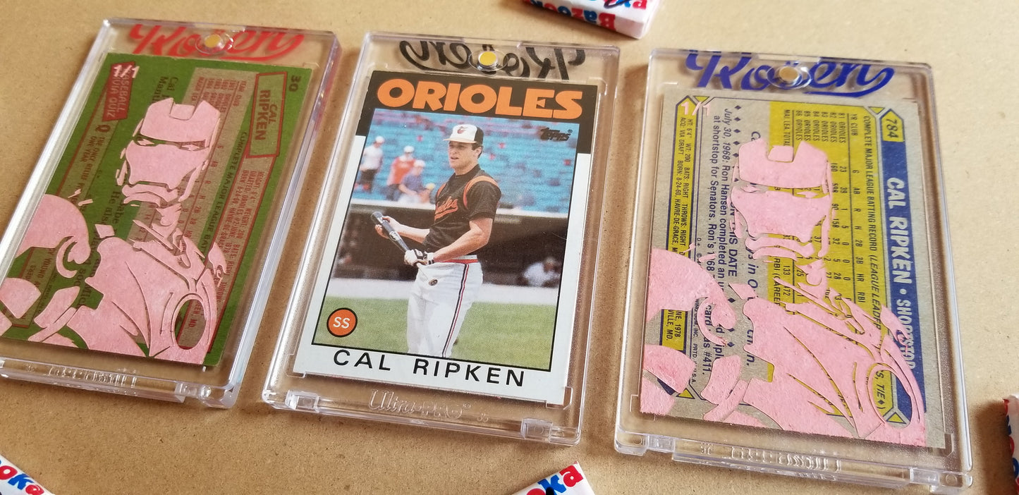 Baseball card art by Matthew Lee Rosen (aka Matthew Rosen) - Cal Ripken Jr. (Iron Man)
