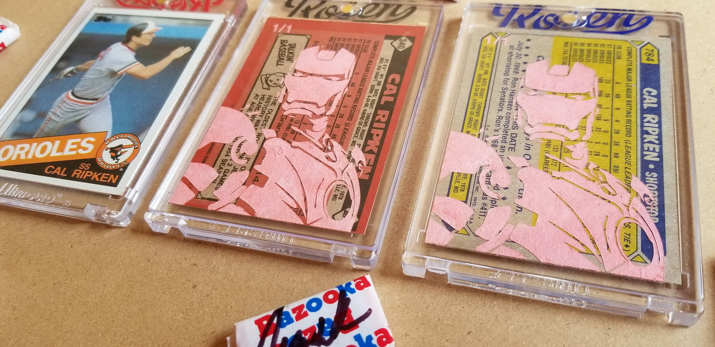 Baseball card art by Matthew Lee Rosen (aka Matthew Rosen) - Cal Ripken Jr. (Iron Man)