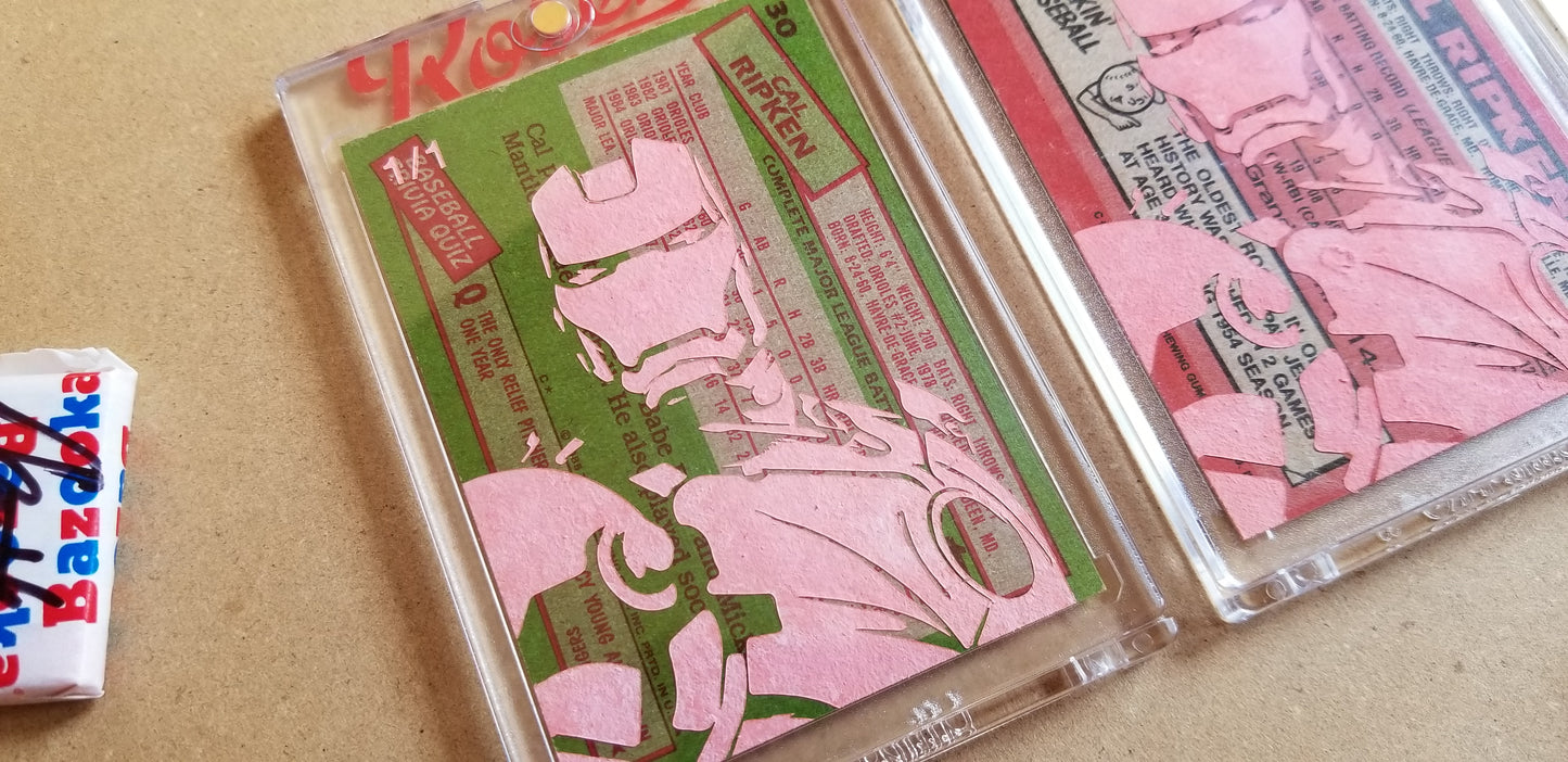 Baseball card art by Matthew Lee Rosen (aka Matthew Rosen) - Cal Ripken Jr. (Iron Man)