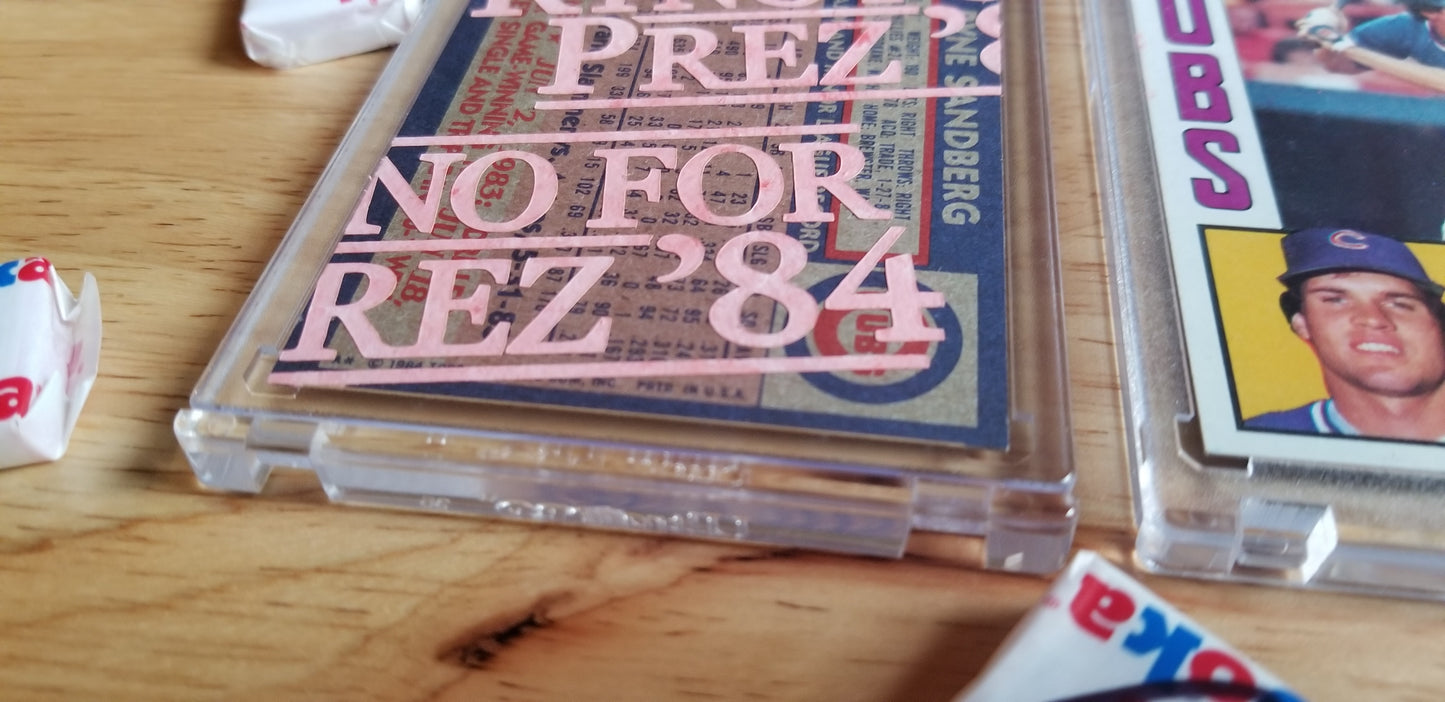 Baseball card art by Matthew Lee Rosen (aka Matthew Rosen) - Ryno for Prez ’84