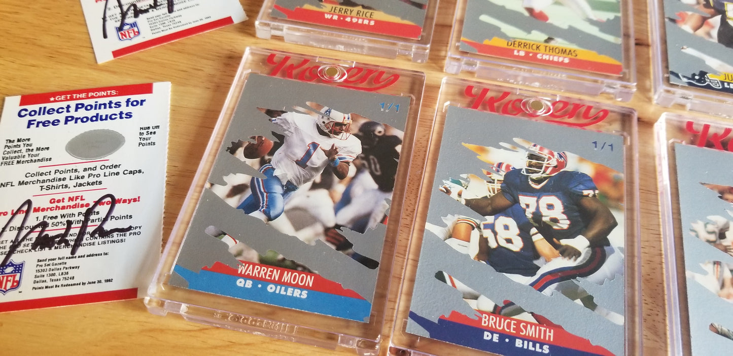 Baseball card art by Matthew Rosen - Pro Set NFL Scratch-Offs