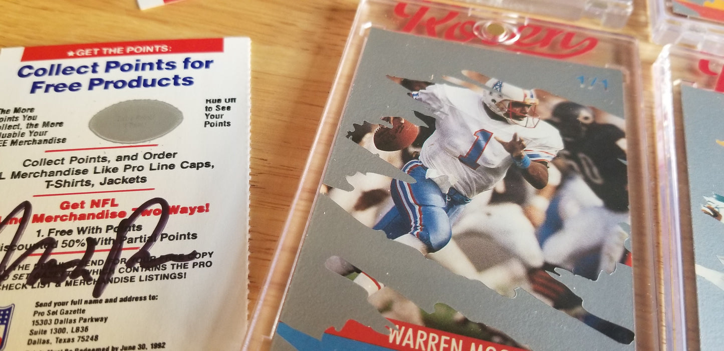 Baseball card art by Matthew Rosen - Pro Set NFL Scratch-Offs