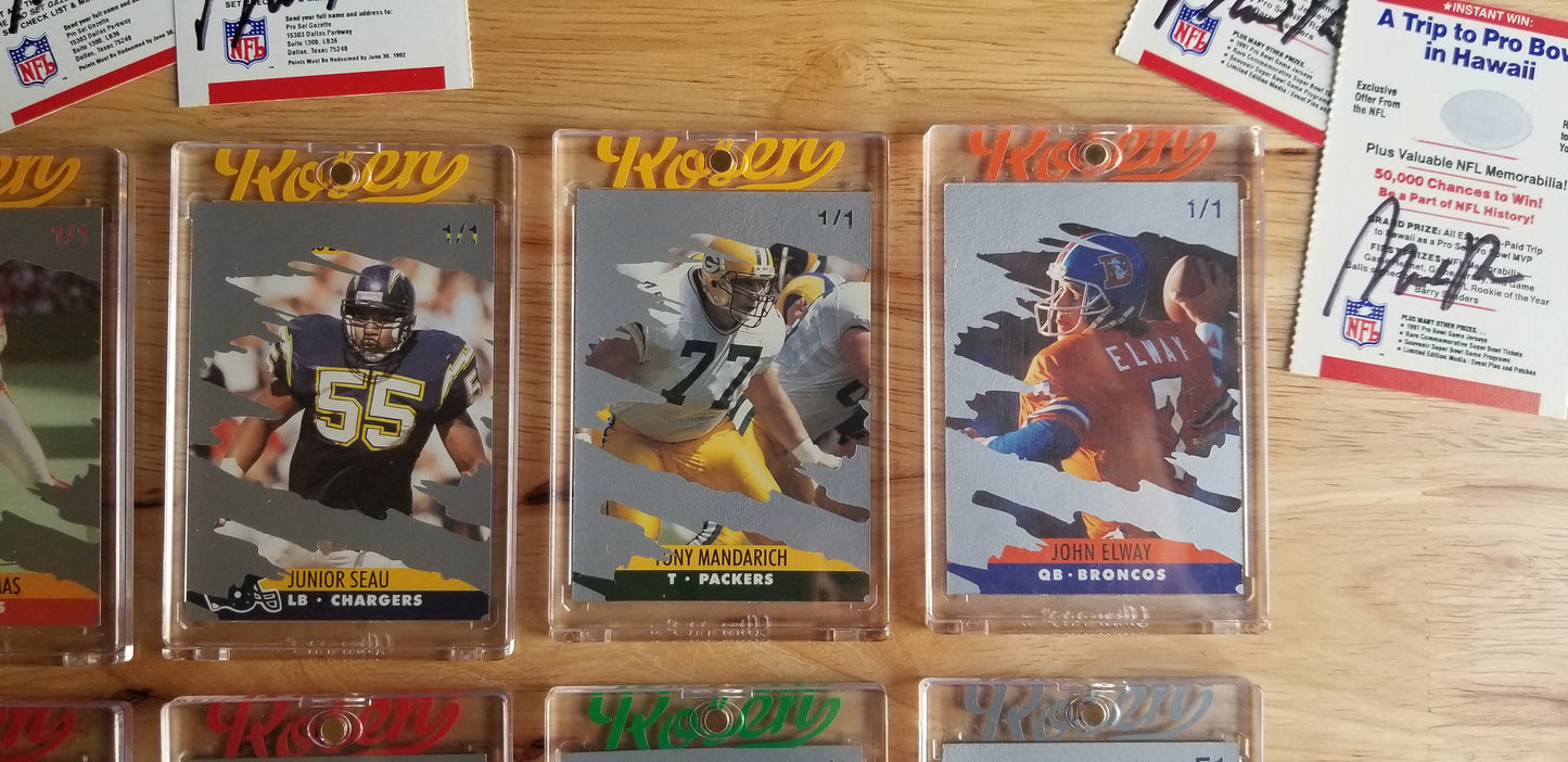Baseball card art by Matthew Rosen - Pro Set NFL Scratch-Offs