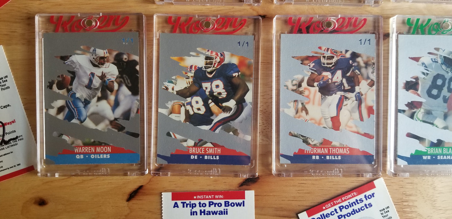 Baseball card art by Matthew Rosen - Pro Set NFL Scratch-Offs