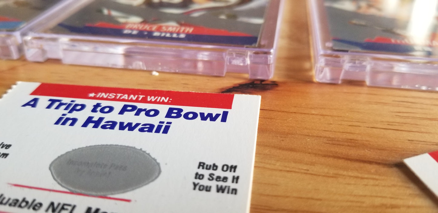 Baseball card art by Matthew Rosen - Pro Set NFL Scratch-Offs