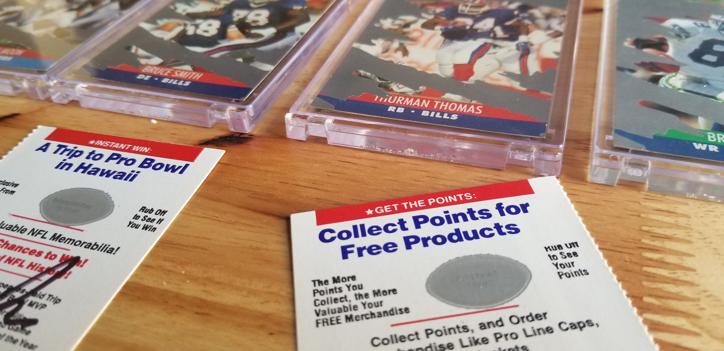 Baseball card art by Matthew Rosen - Pro Set NFL Scratch-Offs