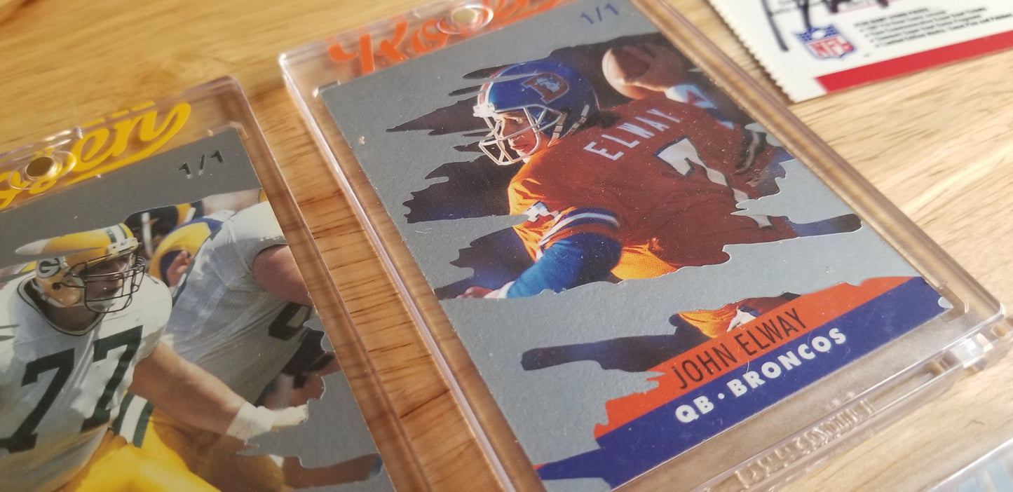 Baseball card art by Matthew Rosen - Pro Set NFL Scratch-Offs