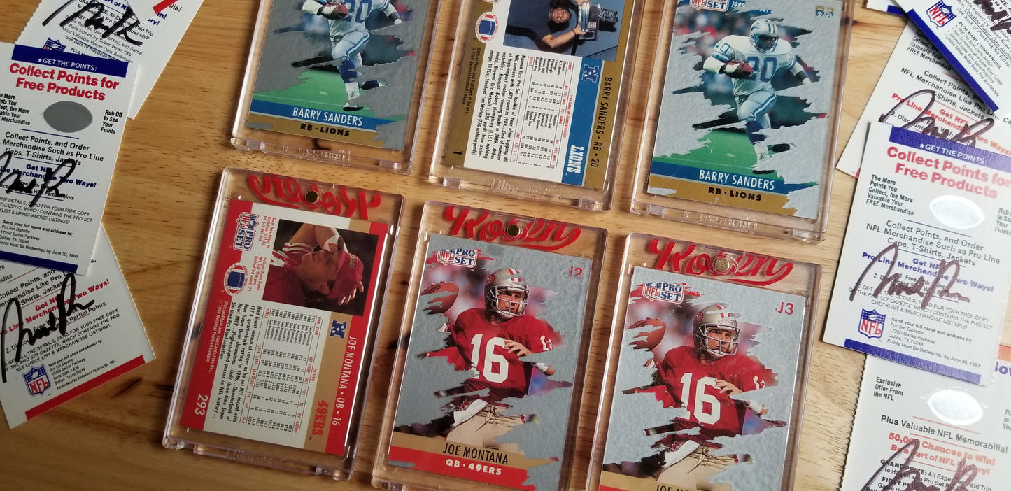 Baseball card art by Matthew Rosen - Pro Set NFL Scratch-Offs