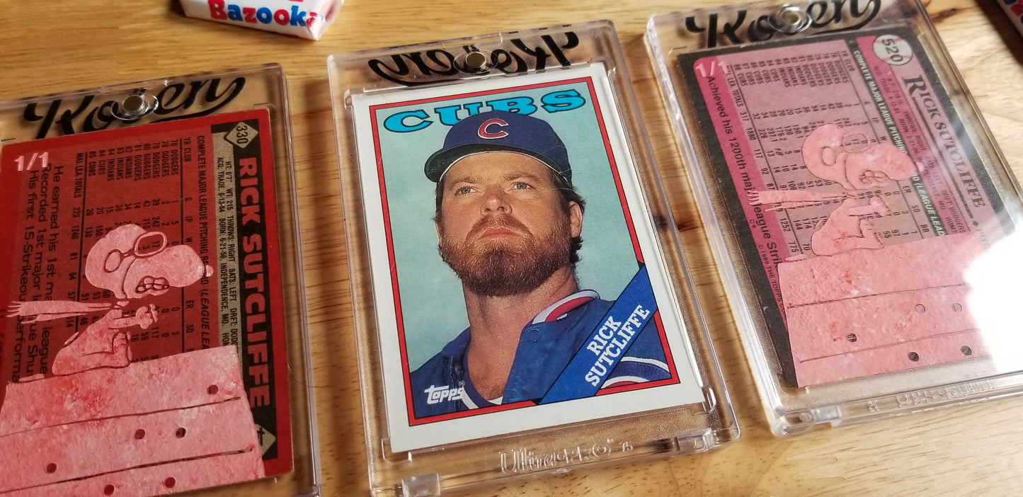 Baseball card art by Matthew Lee Rosen (aka Matthew Rosen) - Rick Sutcliffe and Snoopy Red Baron