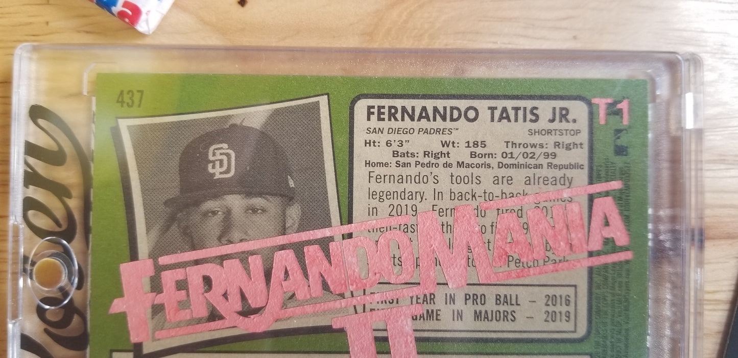 Baseball card art by Matthew Rosen - Tatis Jr. FernandoMania