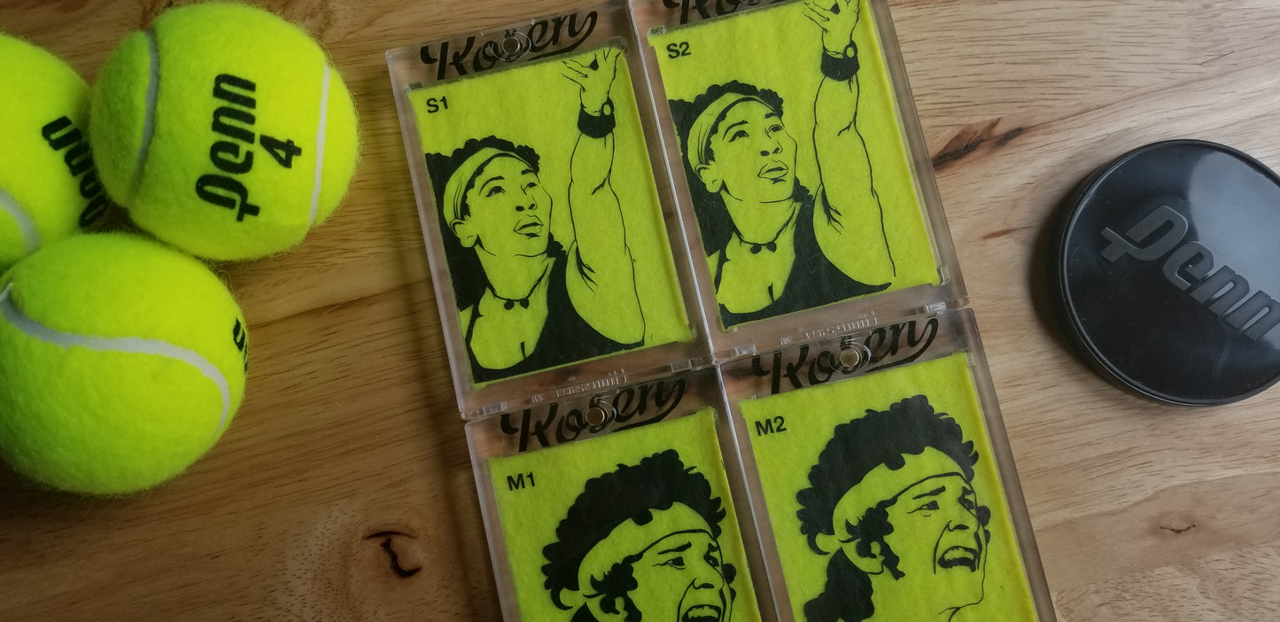 Tennis ball art by Matt Rosen - Serena Williams and John McEnroe