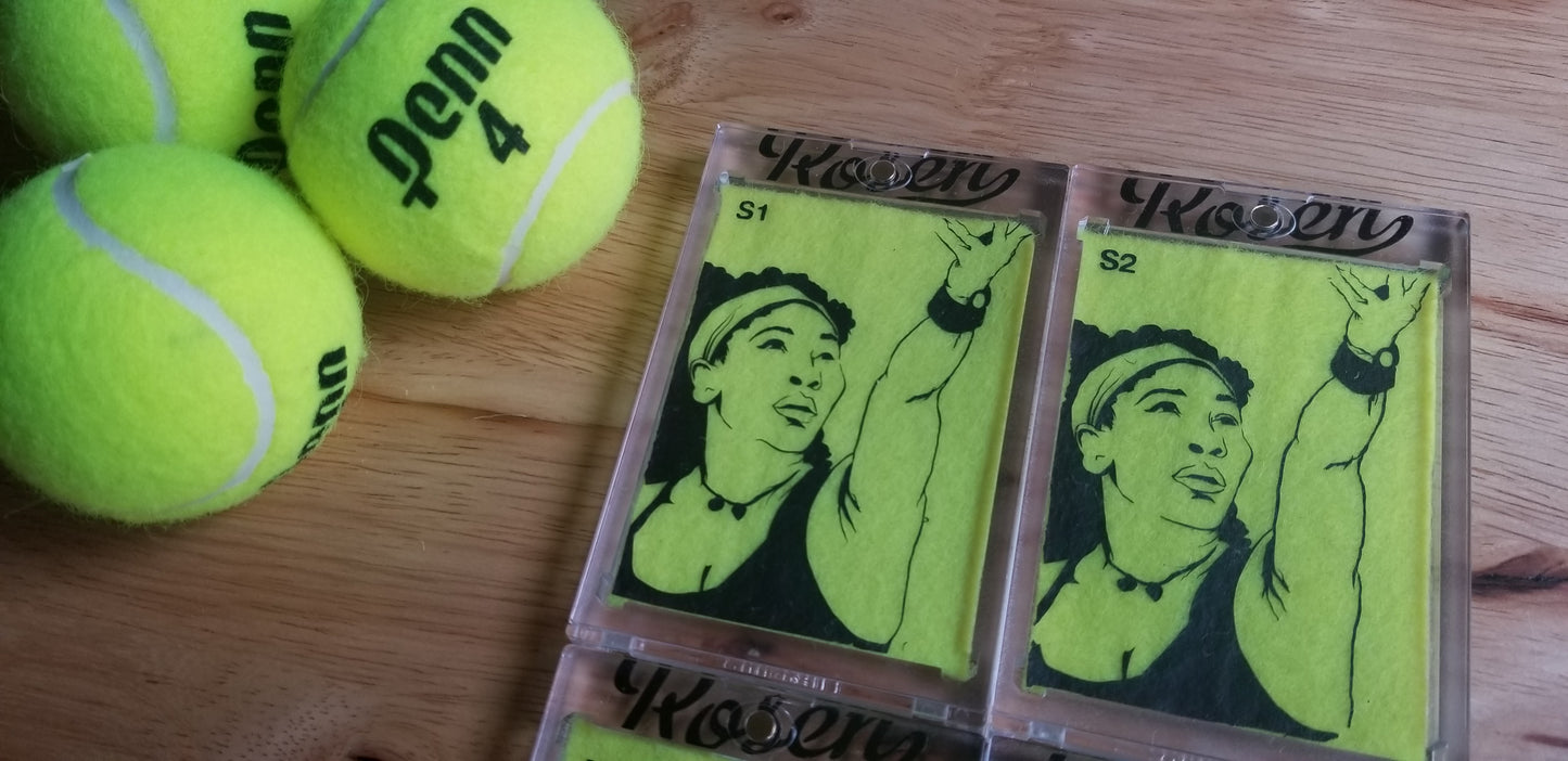 Tennis ball art by Matt Rosen - Serena Williams and John McEnroe