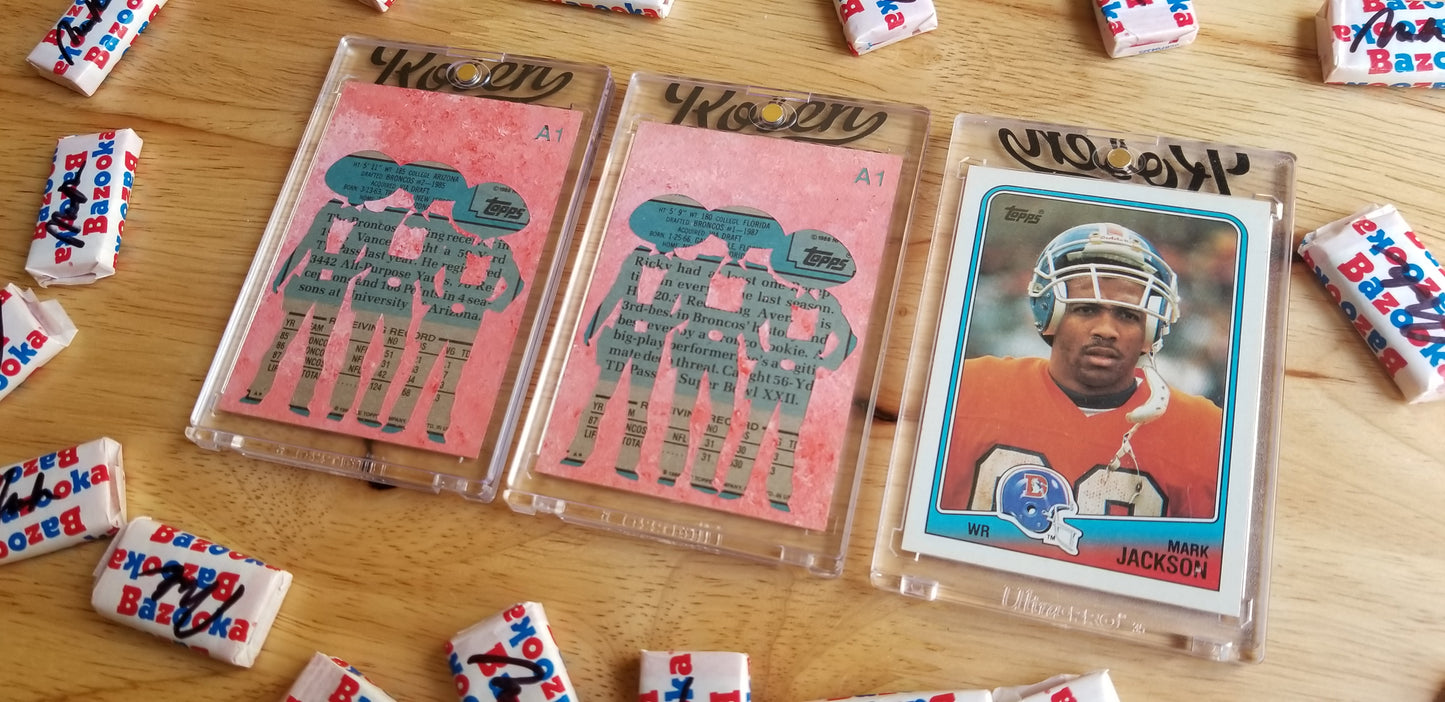 Football card art by Matthew Rosen - Elway's Three Amigos