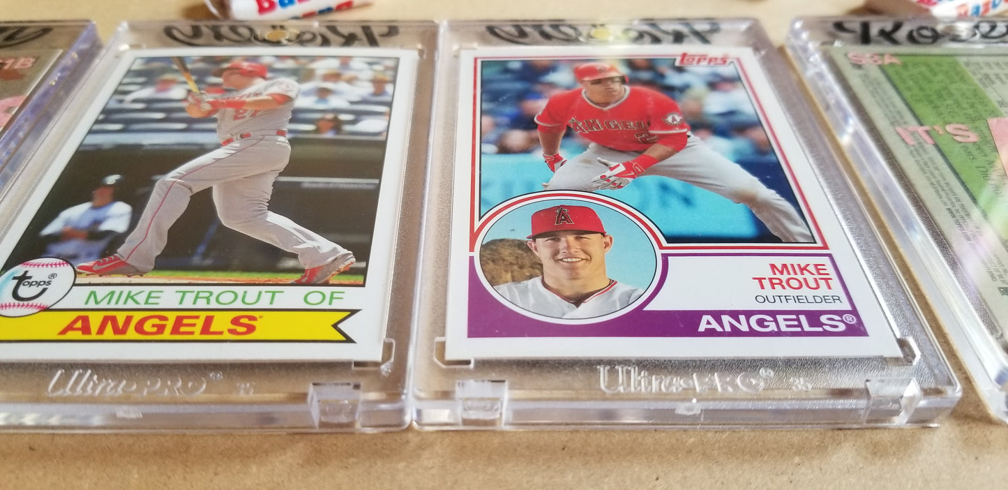 Baseball card art by Matthew Lee Rosen (aka Matthew Rosen) - Mike Trout Always Sunny (Diptych)