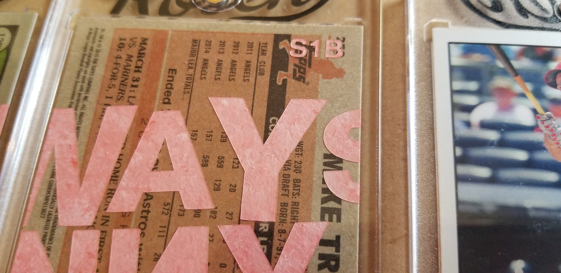 Baseball card art by Matthew Lee Rosen (aka Matthew Rosen) - Mike Trout Always Sunny (Diptych)