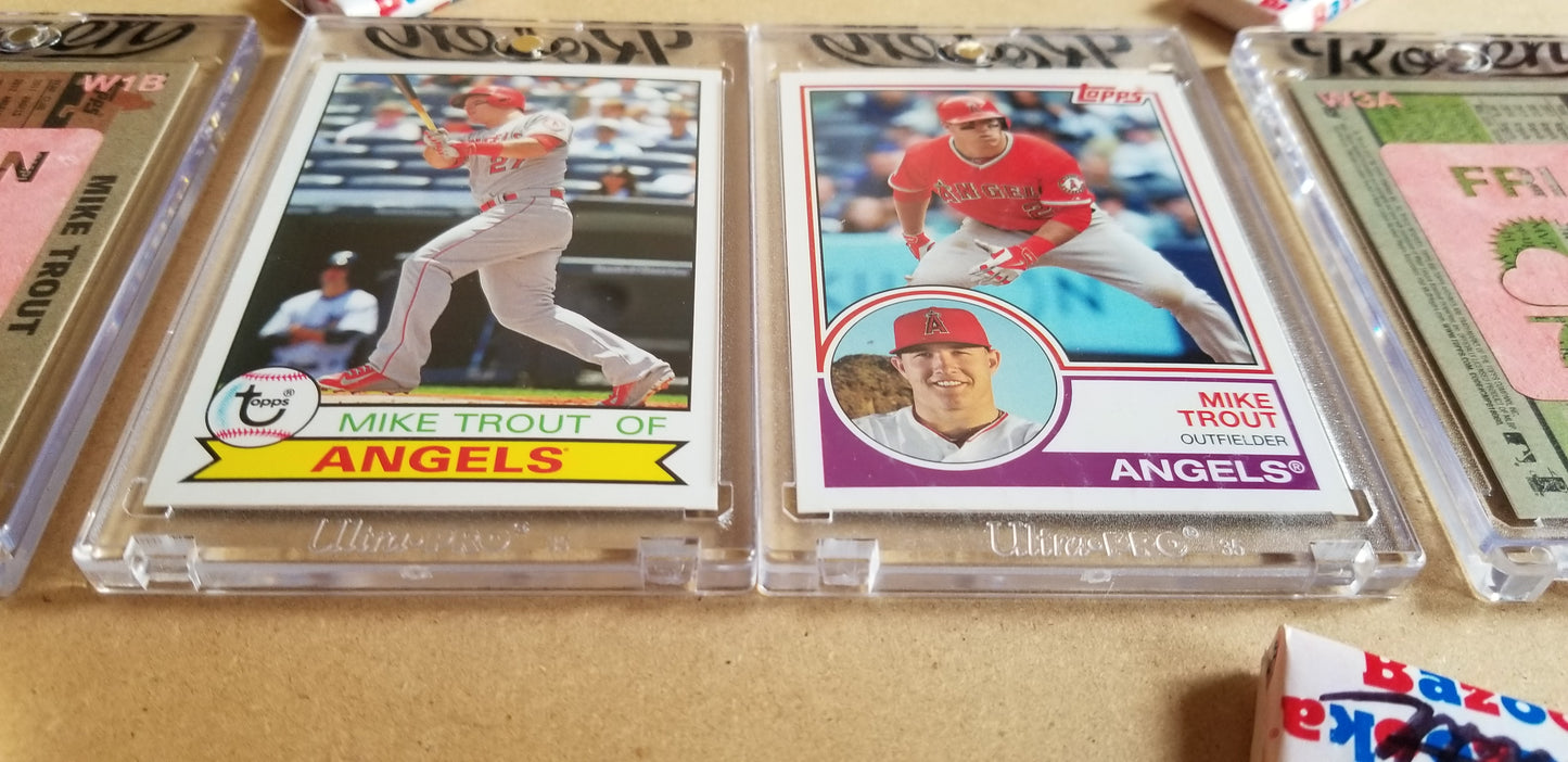 Baseball card art by Matthew Lee Rosen (aka Matthew Rosen) - Mike Trout Weather Forecast (Diptych)