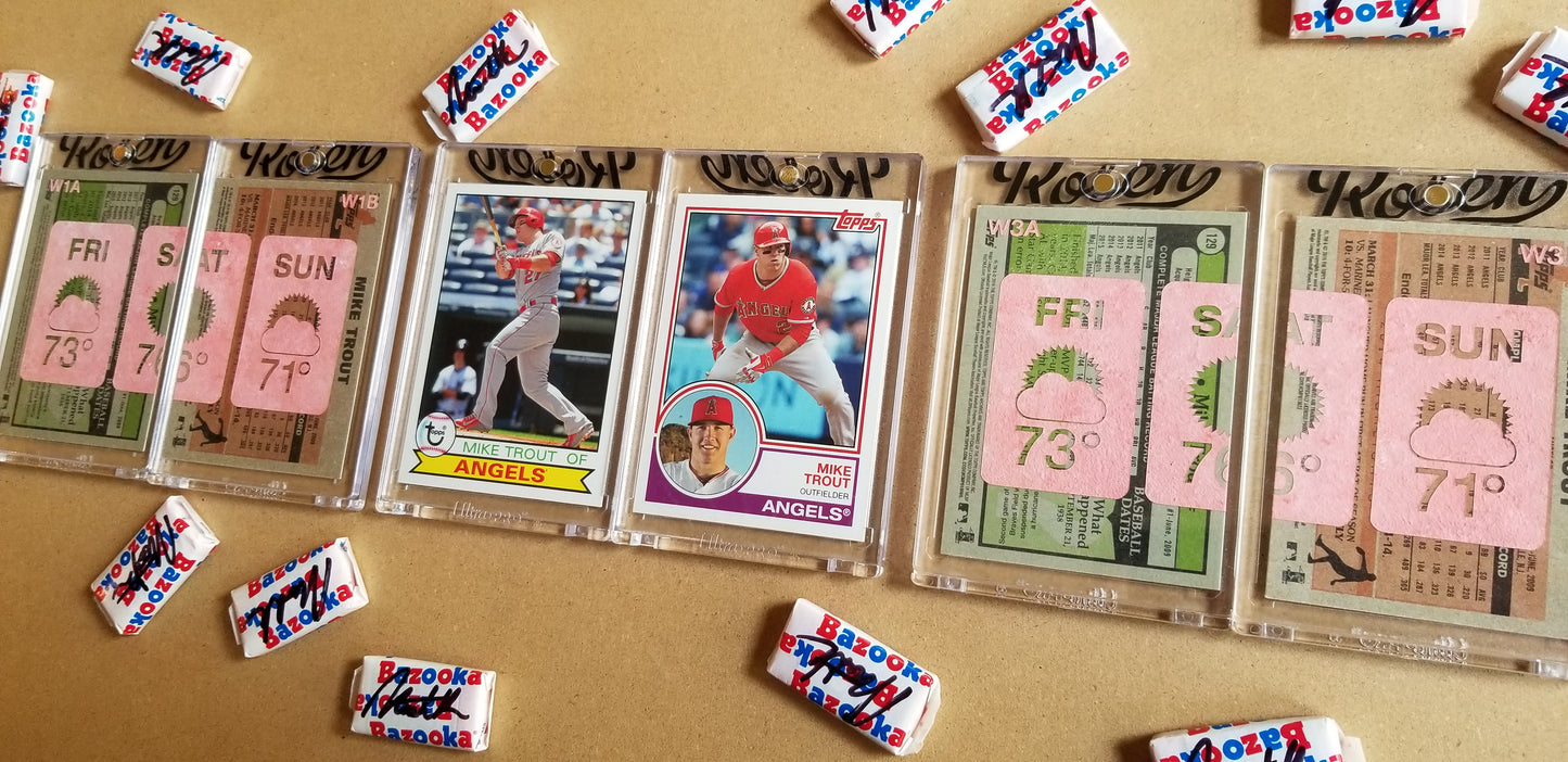 Baseball card art by Matthew Lee Rosen (aka Matthew Rosen) - Mike Trout Weather Forecast (Diptych)