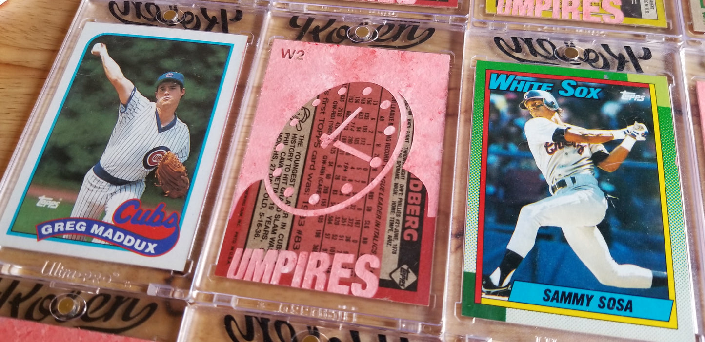 Baseball card art by Matthew Lee Rosen (aka Matthew Rosen) - Wrigley Field Clock