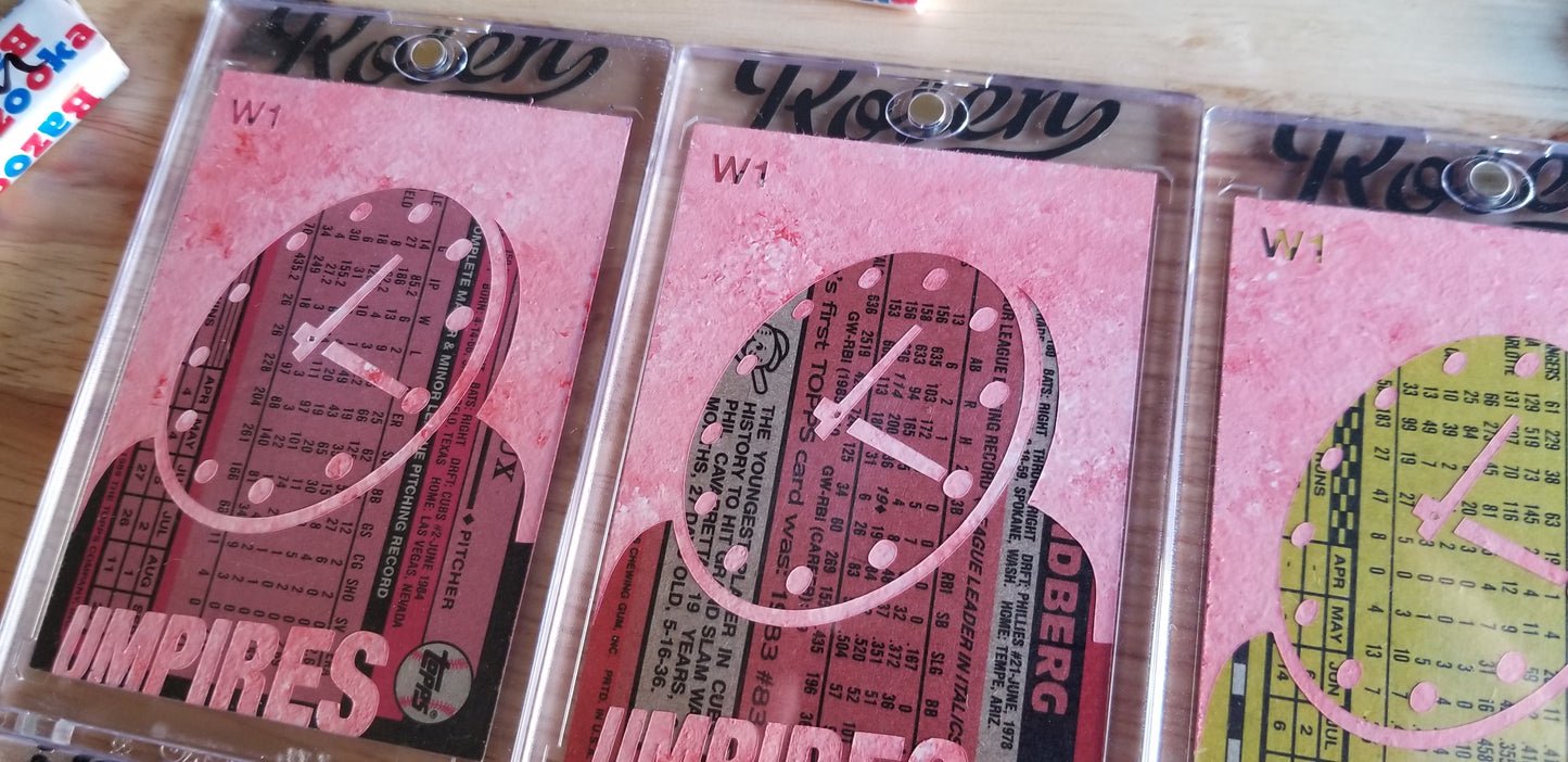 Baseball card art by Matthew Lee Rosen (aka Matthew Rosen) - Wrigley Field Clock