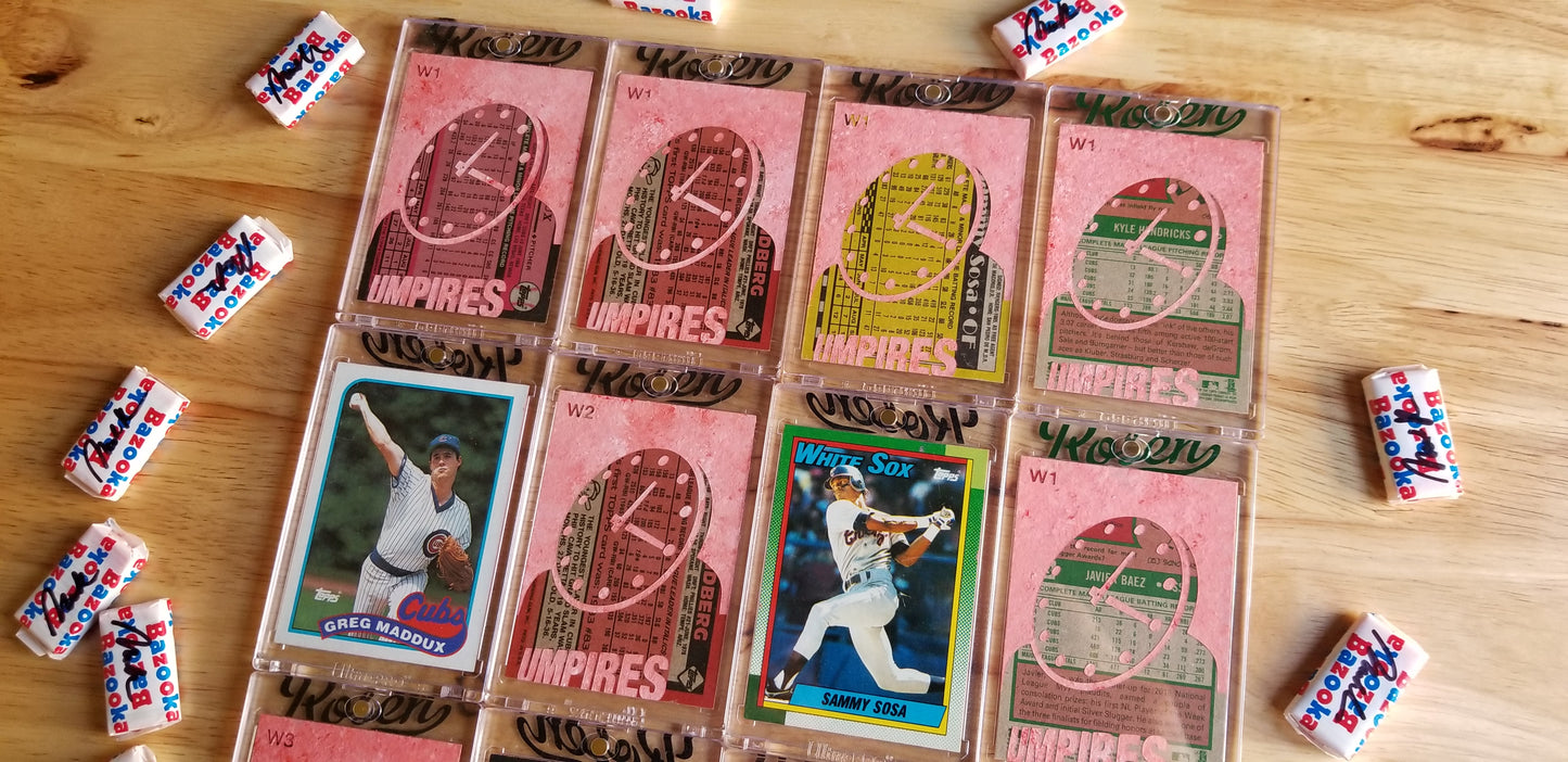 Baseball card art by Matthew Lee Rosen (aka Matthew Rosen) - Wrigley Field Clock