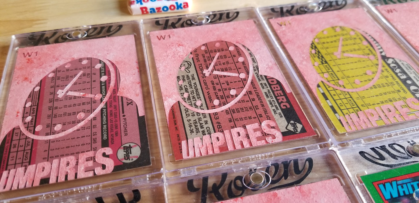 Baseball card art by Matthew Lee Rosen (aka Matthew Rosen) - Wrigley Field Clock
