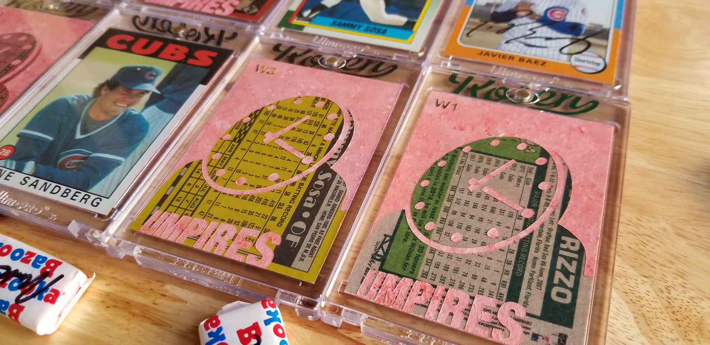 Baseball card art by Matthew Lee Rosen (aka Matthew Rosen) - Wrigley Field Clock