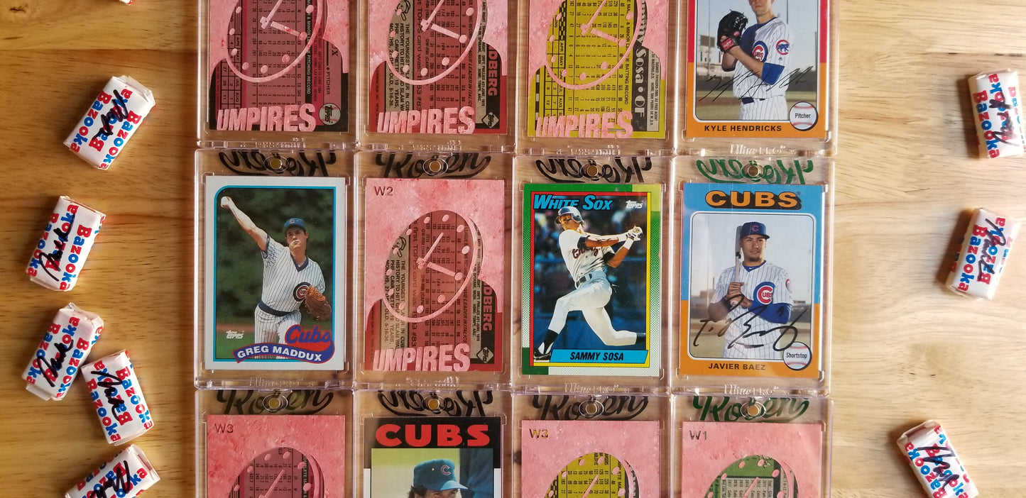 Baseball card art by Matthew Lee Rosen (aka Matthew Rosen) - Wrigley Field Clock