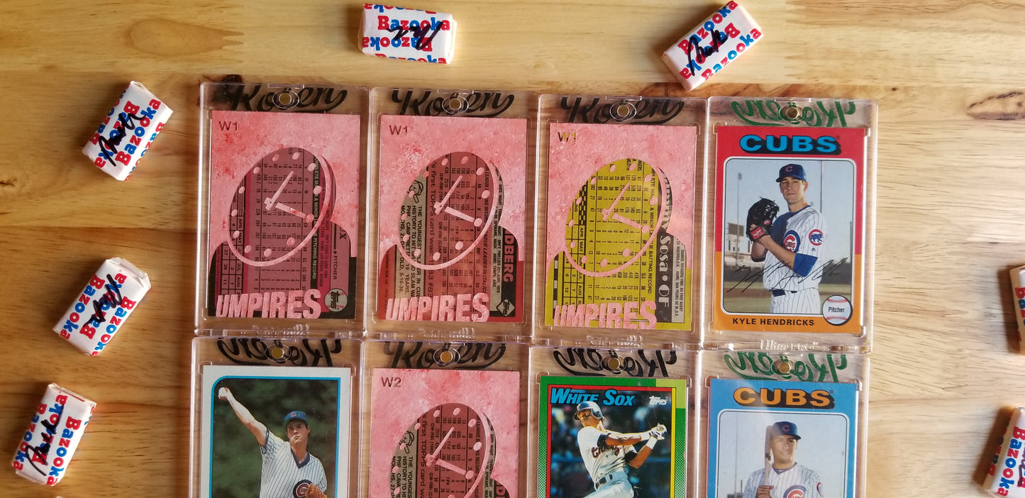 Baseball card art by Matthew Lee Rosen (aka Matthew Rosen) - Wrigley Field Clock
