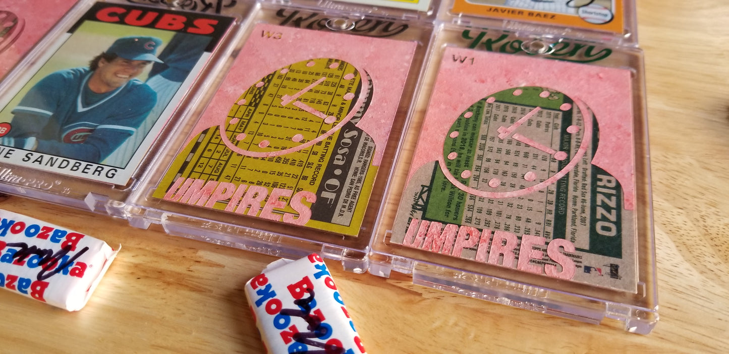 Baseball card art by Matthew Lee Rosen (aka Matthew Rosen) - Wrigley Field Clock