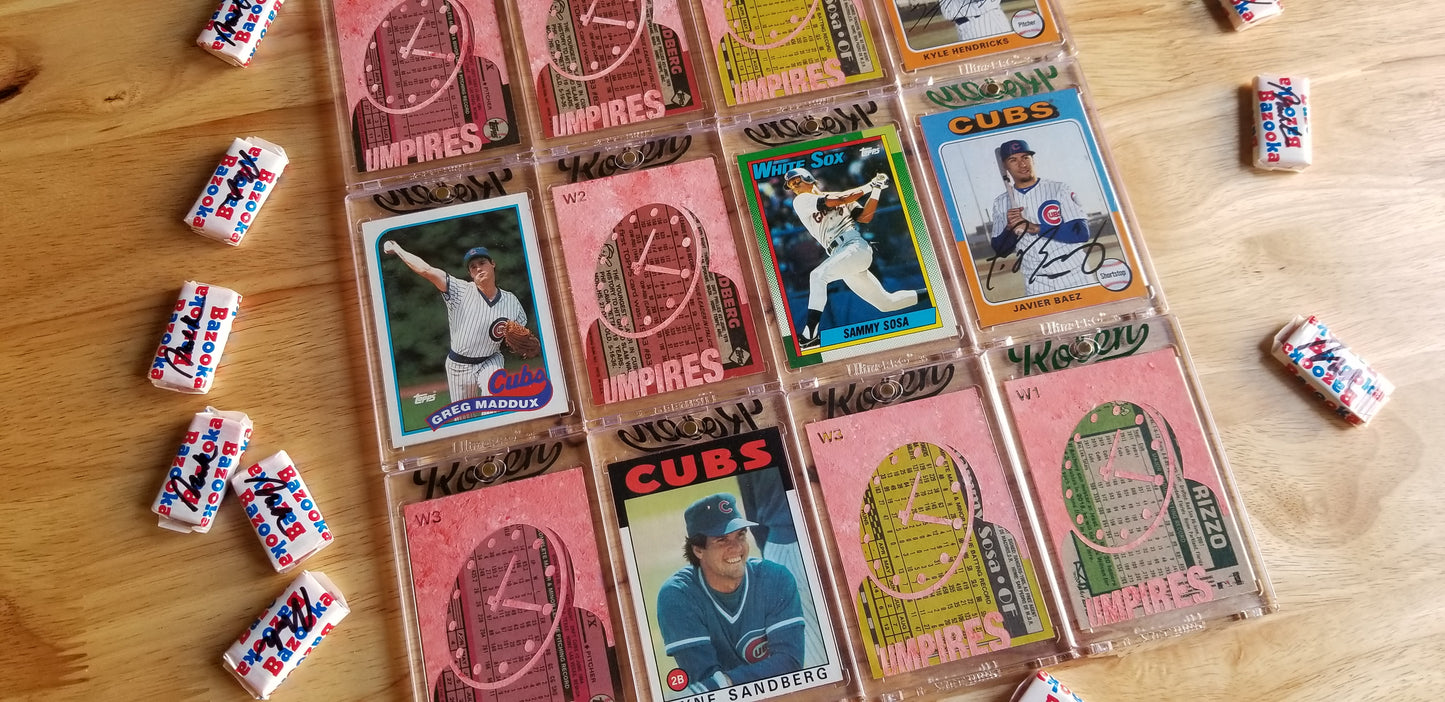Baseball card art by Matthew Lee Rosen (aka Matthew Rosen) - Wrigley Field Clock