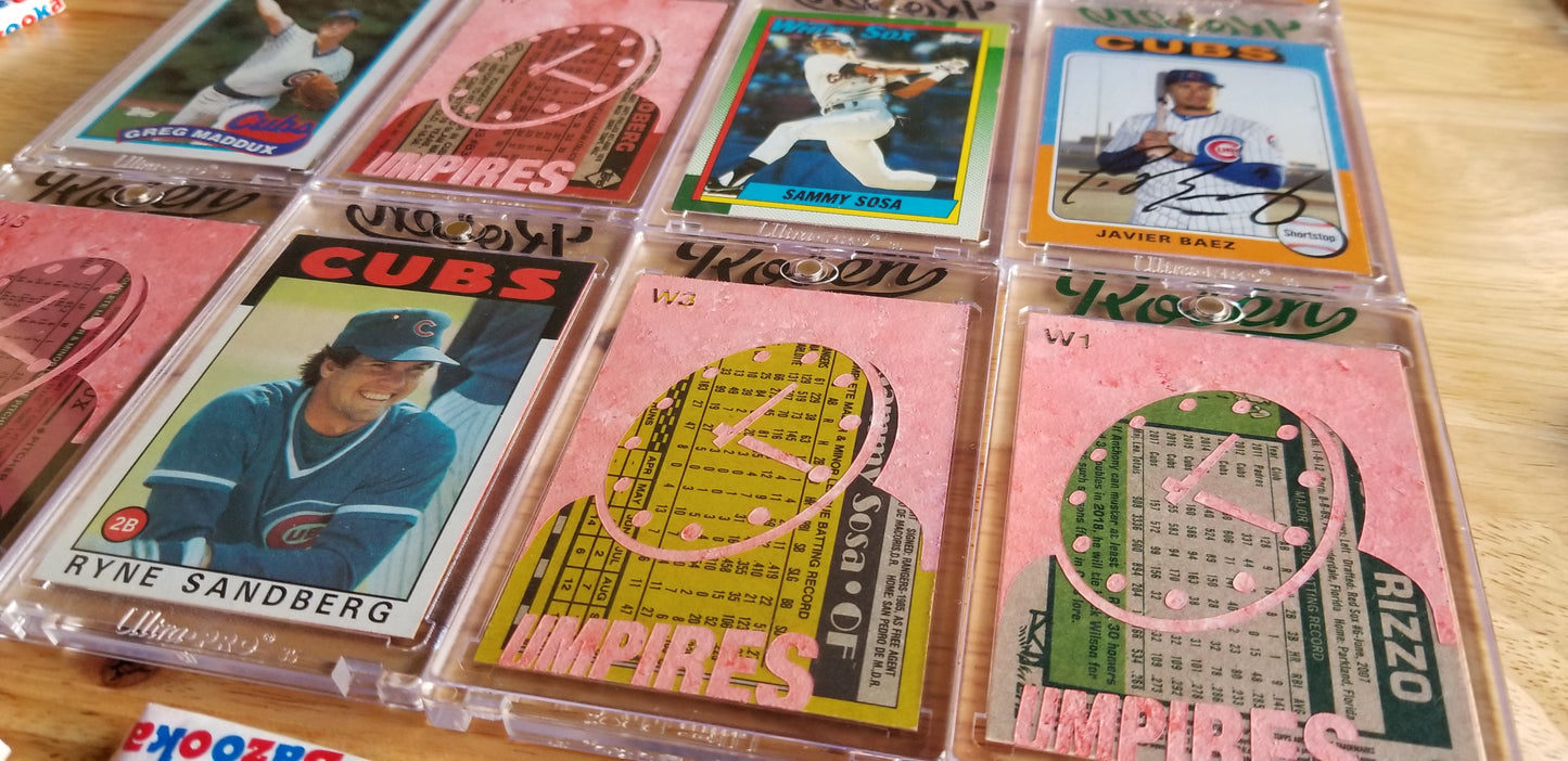 Baseball card art by Matthew Lee Rosen (aka Matthew Rosen) - Wrigley Field Clock