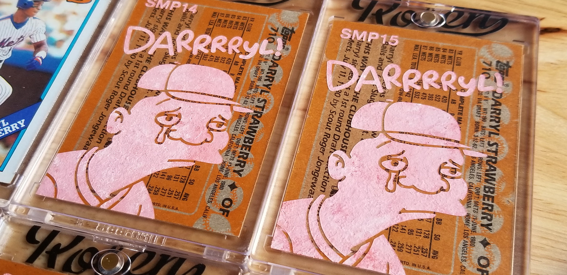 Baseball card art by Matthew Rosen  - Gum Stick Collector Cards - Darrrryl