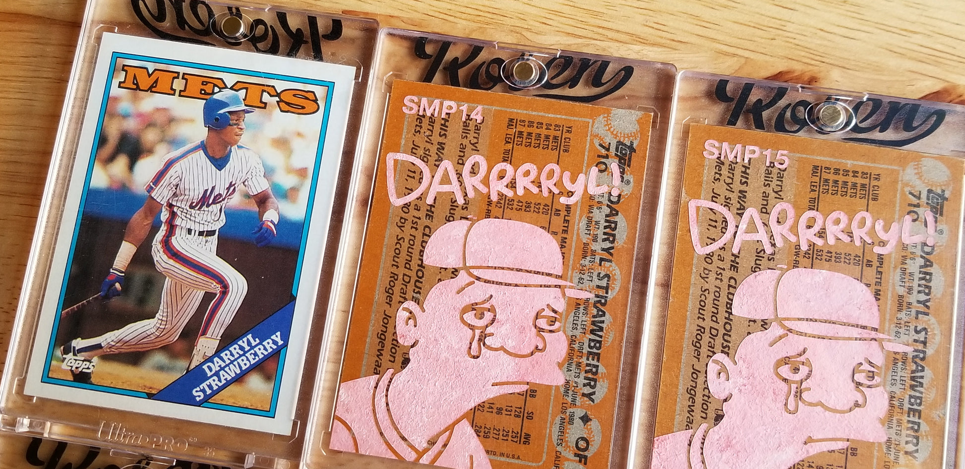 Baseball card art by Matthew Rosen - Gum Stick Collector Cards - Darrrryl