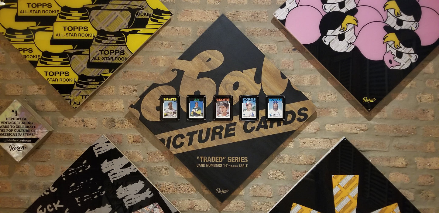 Baseball card art by Matthew Lee Rosen (aka Matthew Rosen) - 1986 Topps Traded Set (Card Display)