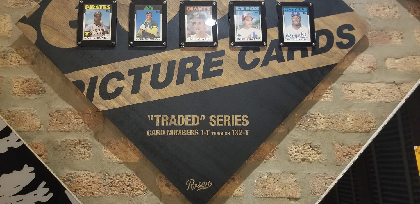 Baseball card art by Matthew Lee Rosen (aka Matthew Rosen) - 1986 Topps Traded Set (Card Display)