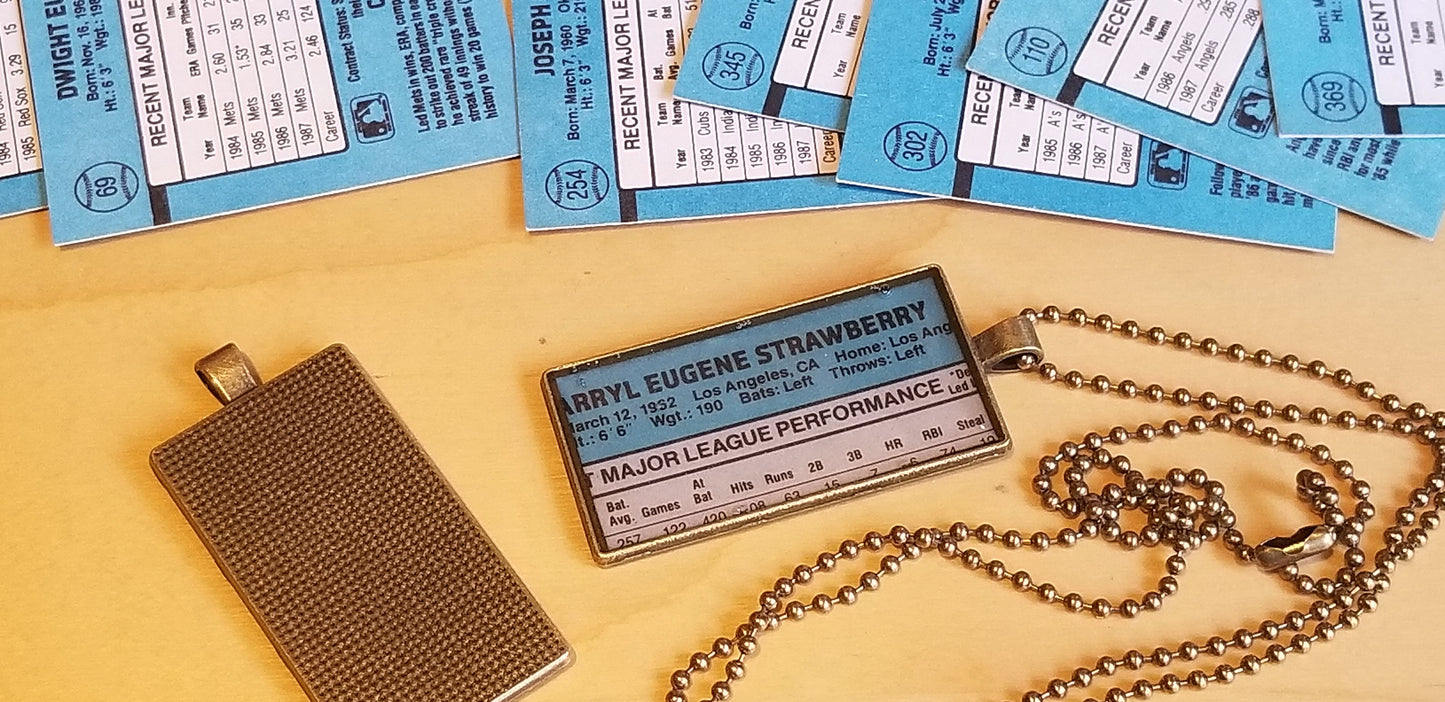 1988 Donruss baseball card necklaces by Matt Rosen