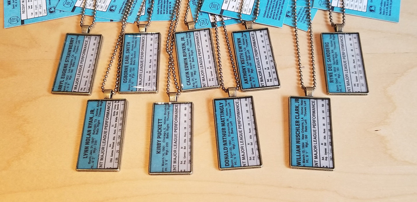 1988 Donruss baseball card necklaces by Matthew Lee Rosen