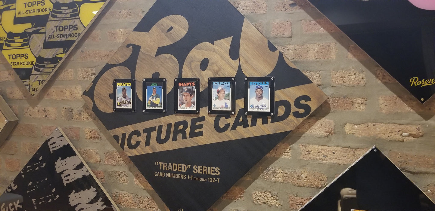 Baseball card art by Matthew Lee Rosen (aka Matthew Rosen) - 1986 Topps Traded Set (Card Display)