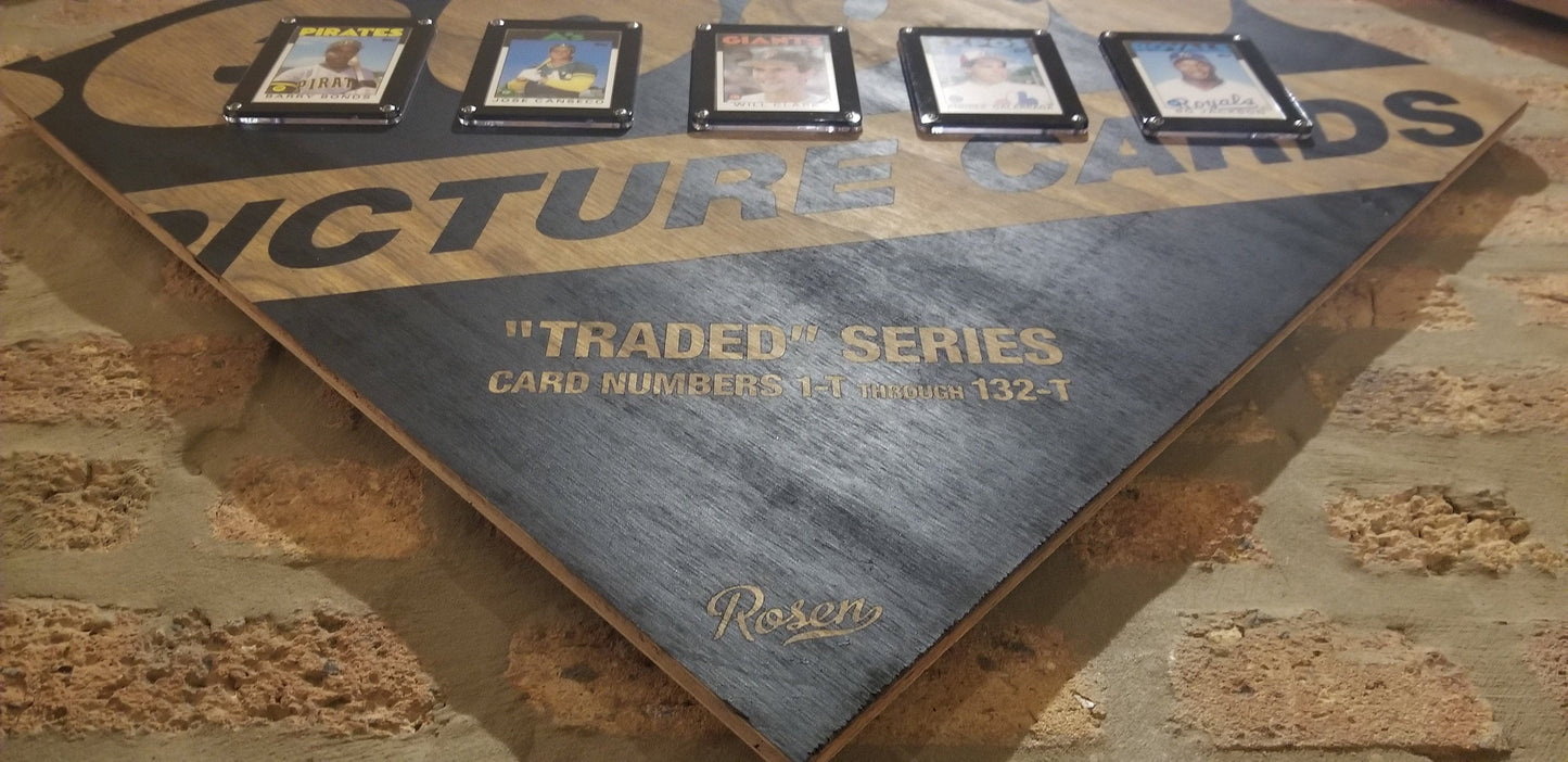 Baseball card art by Matthew Lee Rosen (aka Matthew Rosen) - 1986 Topps Traded Set (Card Display)