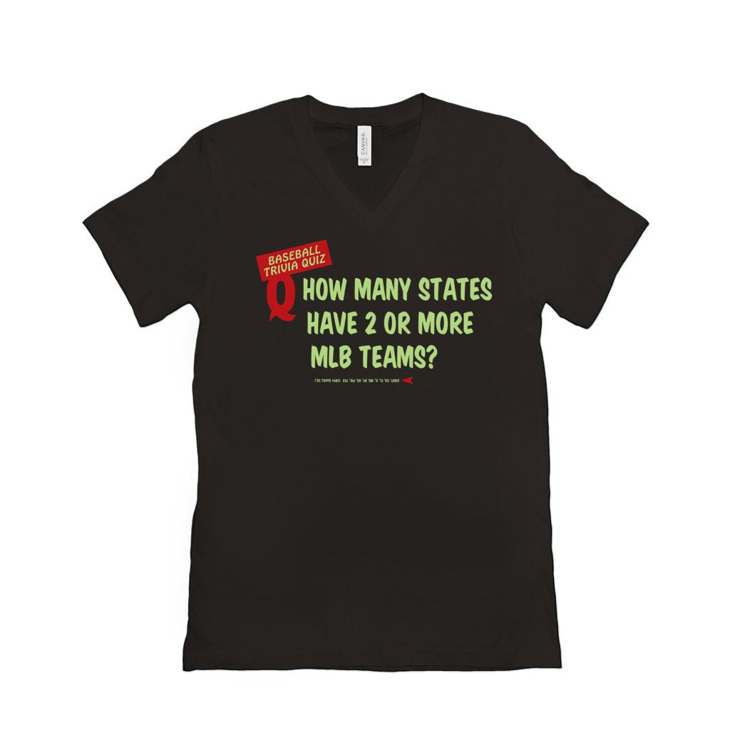 Baseball card art by Matthew Lee Rosen (aka Matthew Rosen) - 1985 Topps Baseball Trivia Quiz V-Neck (Eight States)