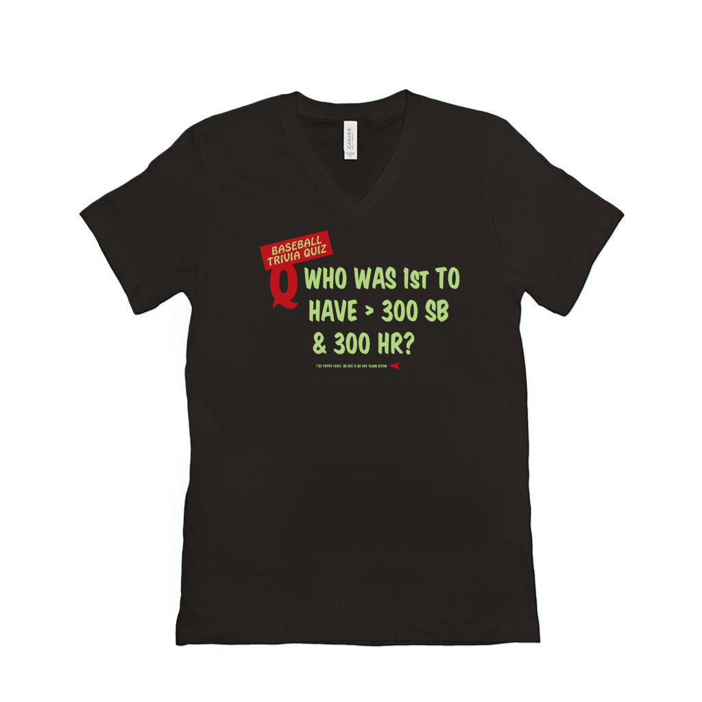 Baseball card art by Matthew Lee Rosen (aka Matthew Rosen) - 1985 Topps Baseball Trivia Quiz V-Neck (Willie Mays)