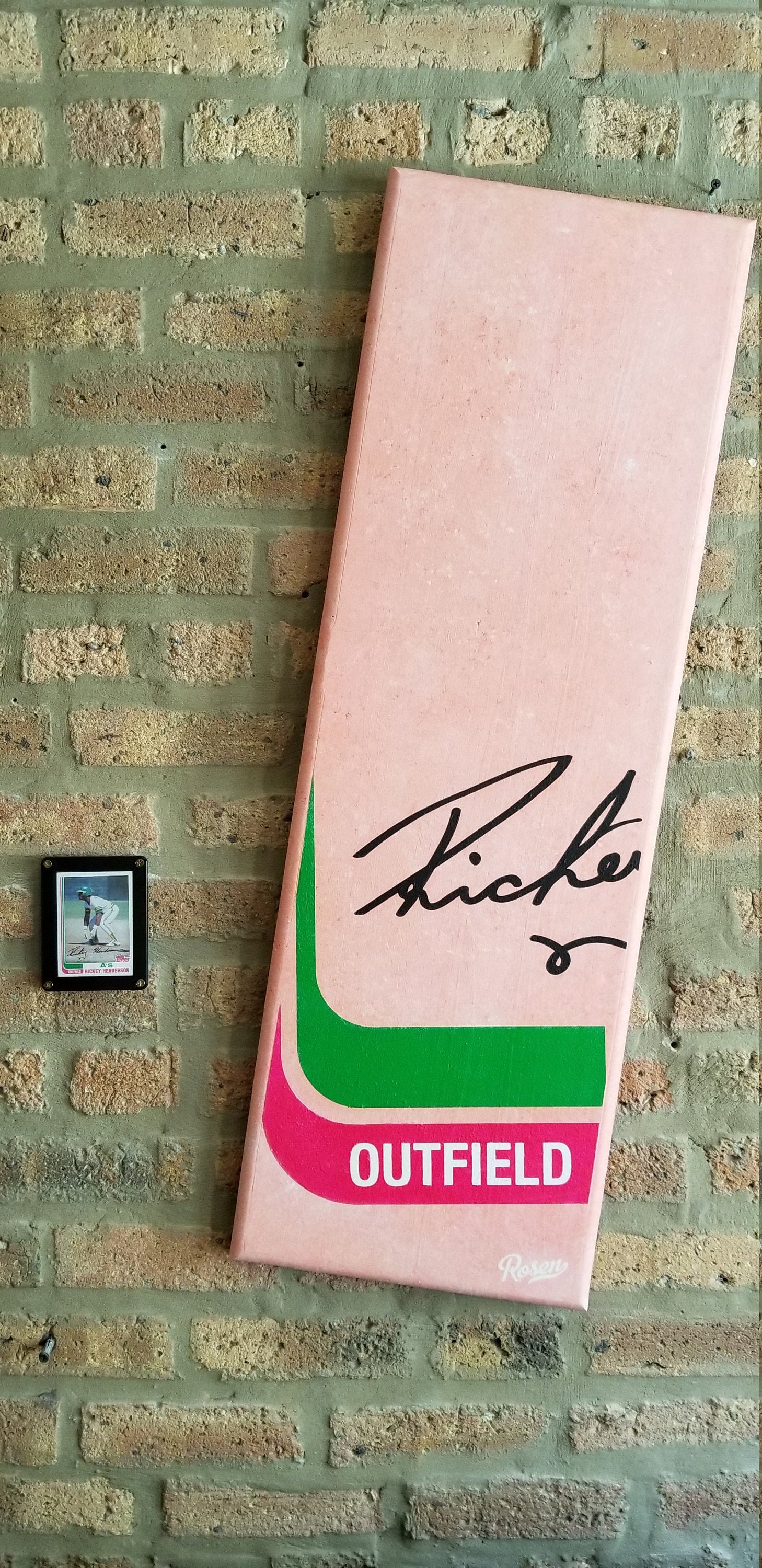 Baseball card art by Matthew Lee Rosen (aka Matthew Rosen) - 1982 Topps #610: Rickey Henderson (Giant Gum Stick)
