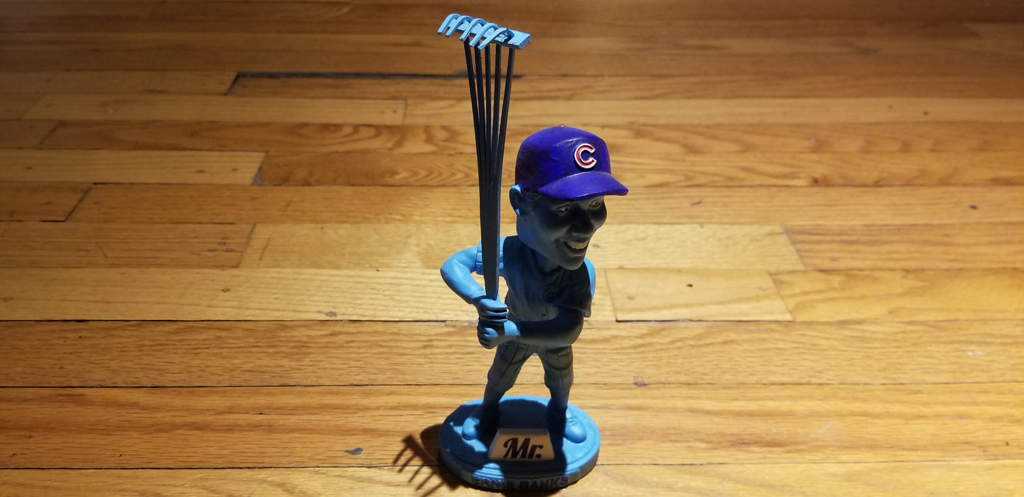 Baseball card art by Matthew Lee Rosen (aka Matthew Rosen) - Ernie Banks "Raking" Bobblehead