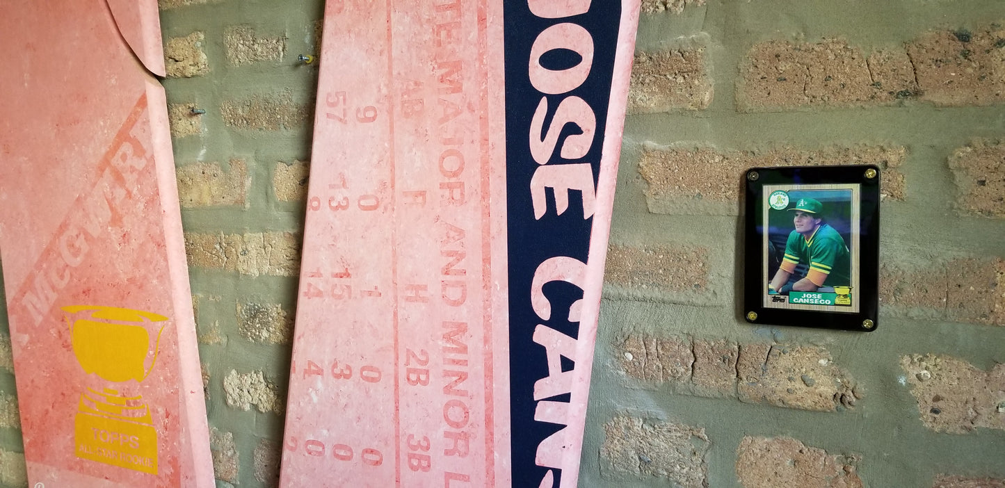 Baseball card art by Matthew Lee Rosen (aka Matthew Rosen) - 1987 Topps All-Star Rookie: Jose Canseco (Giant Gum Stick)