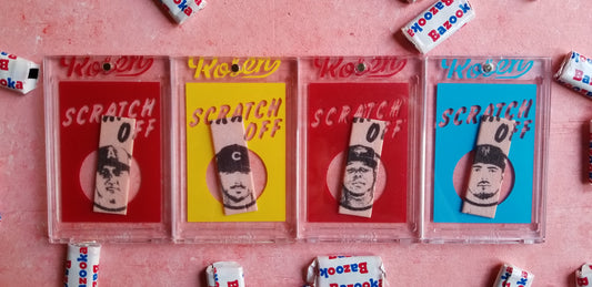 Baseball card art by Matthew Lee Rosen - Topps Scratch Offs