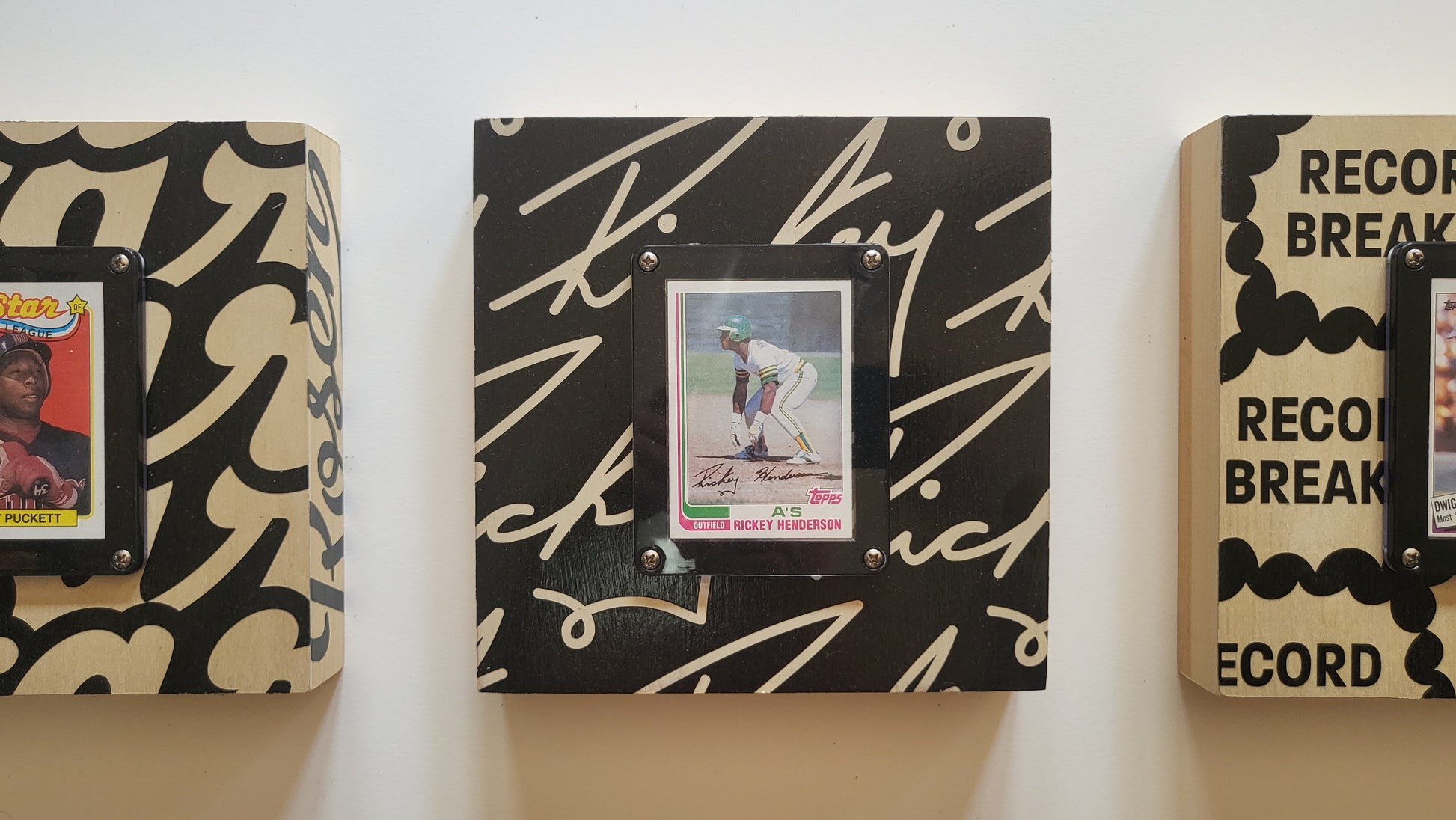Rickey Henderson card display by Matt Rosen