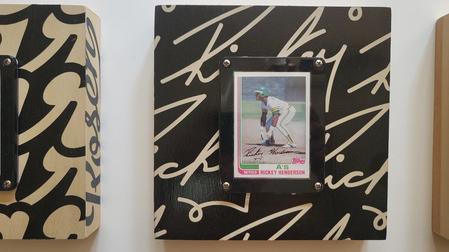 Rickey Henderson card display by Matthew Lee Rosen