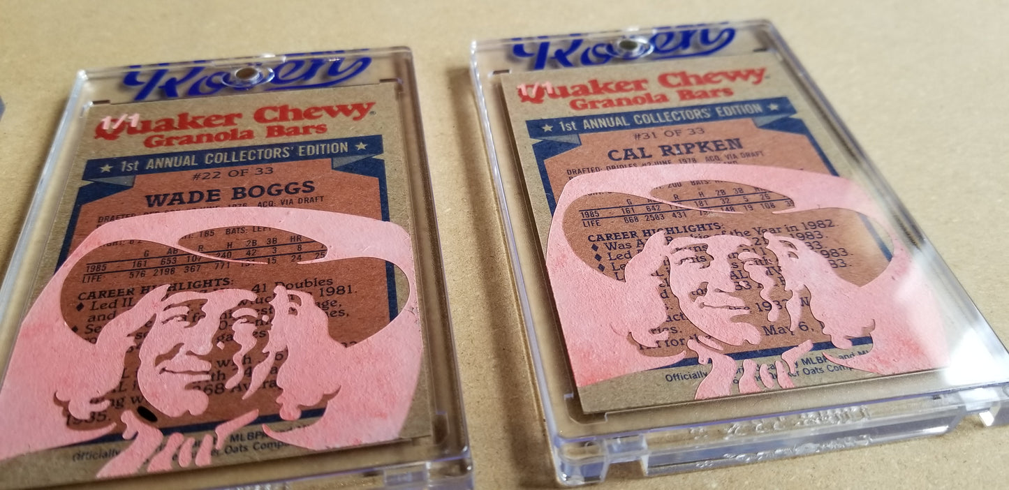 Baseball card art by Matthew Lee Rosen (aka Matthew Rosen) - Gum Stick Collector Cards - 1986 Topps Quaker Chewy